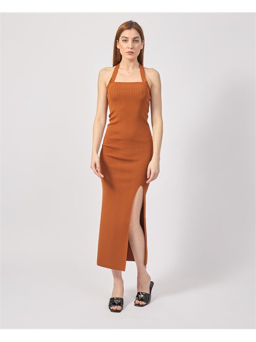 Silvian Heach long knitted dress with crossover neckline SILVIAN HEACH | GPP25028VEBROWN COFFEE